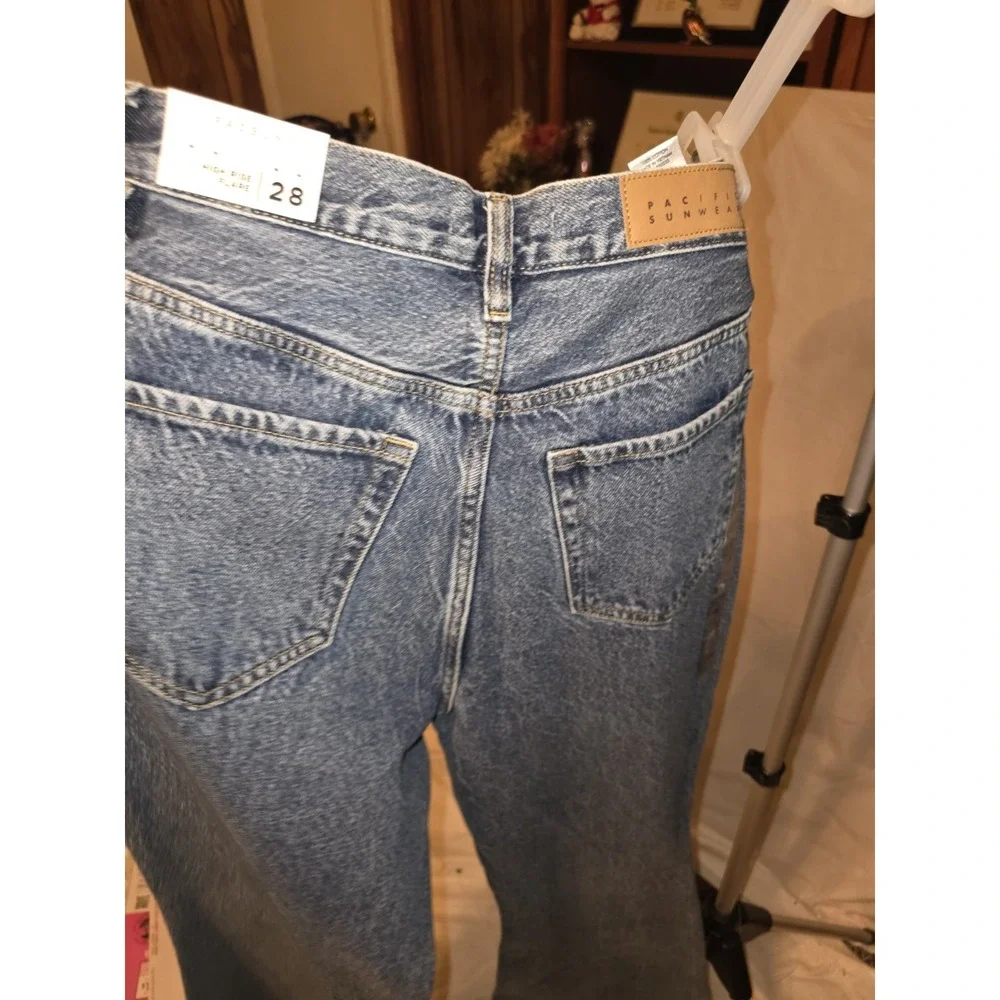 pacsun womens jeans white striped Front. 28